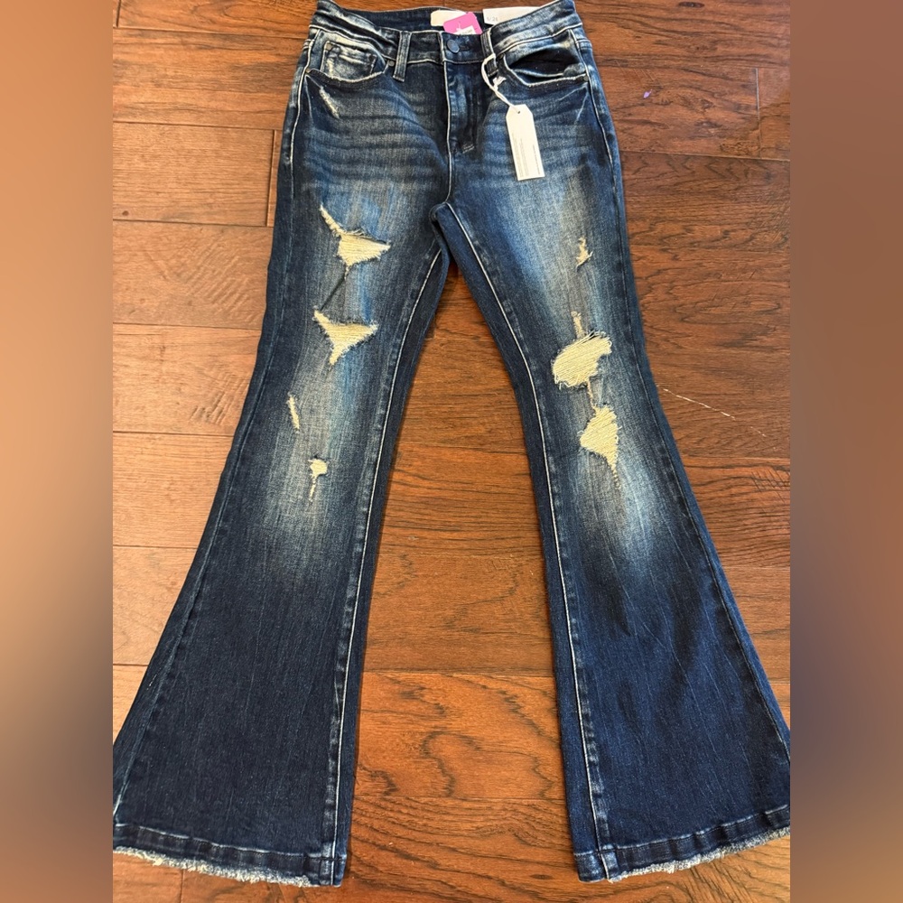 Petra Fashions Blue Boot Cut Jeans Distressed